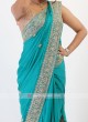 Rama Green Satin Silk Saree